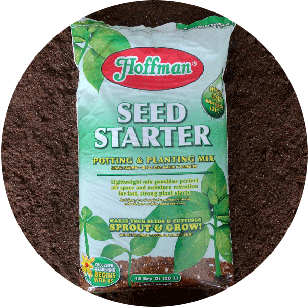 Green bag of Hoffman brand Seed Starting Mix